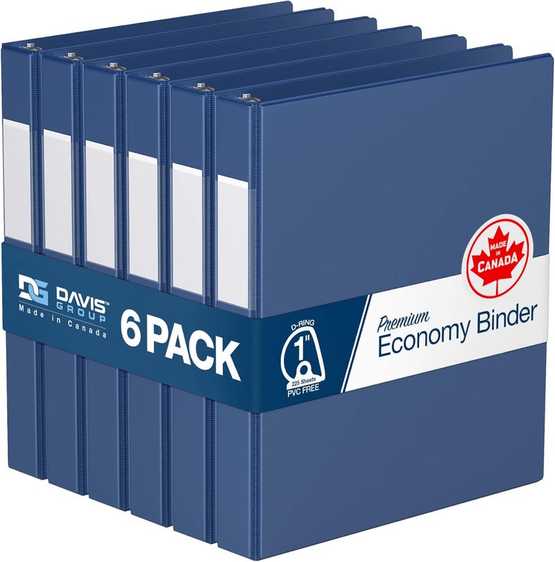 Davis Group Premium Economy 6-Pack 3-Ring Binders for School or Office, D-Ring Binders, 1 Inch, Royal Blue - Image 1